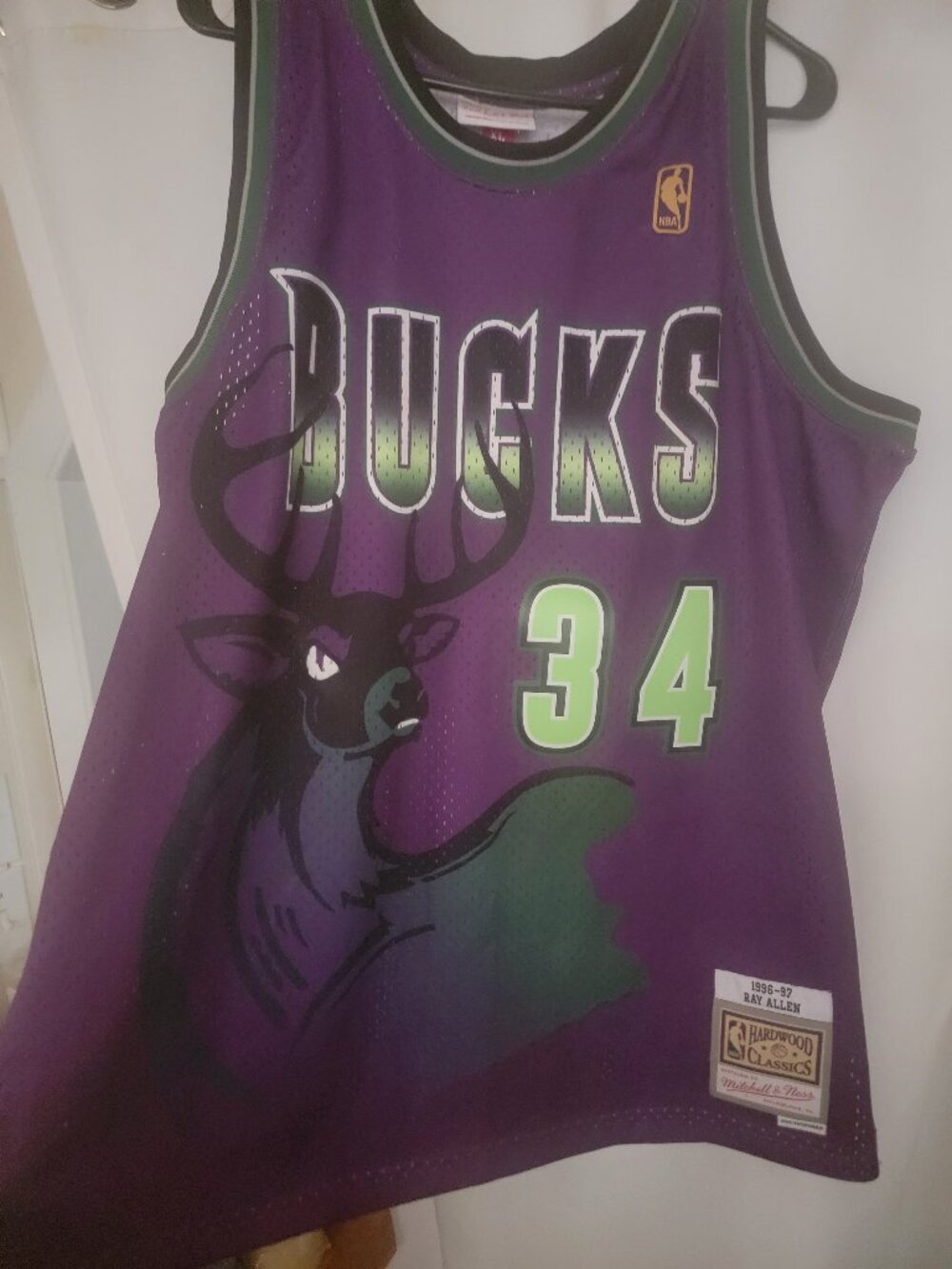 Milwaukee Bucks Ray Allen Mitchell and Ness jersey